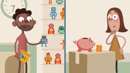 Spending versus saving, and needs versus wants